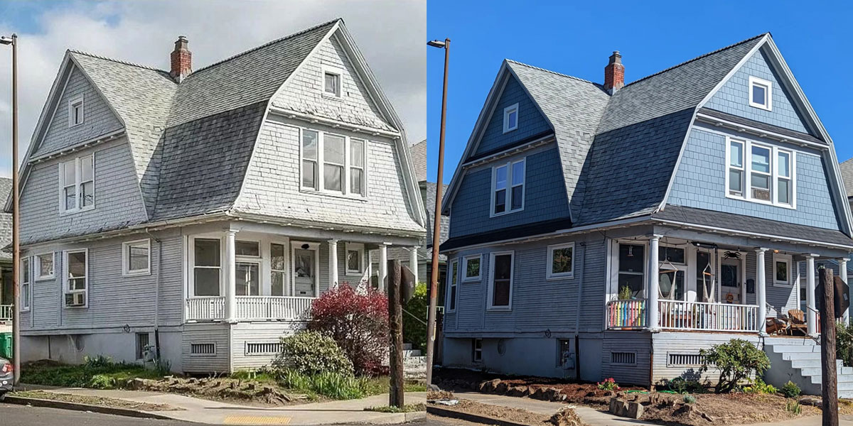 Siding Replacement Before and After Blue Home Siding Replacement Before and After Blue Home