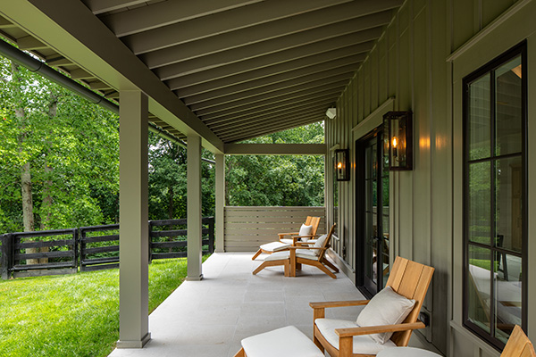 Southern Living Idea House Front Patio with chairs